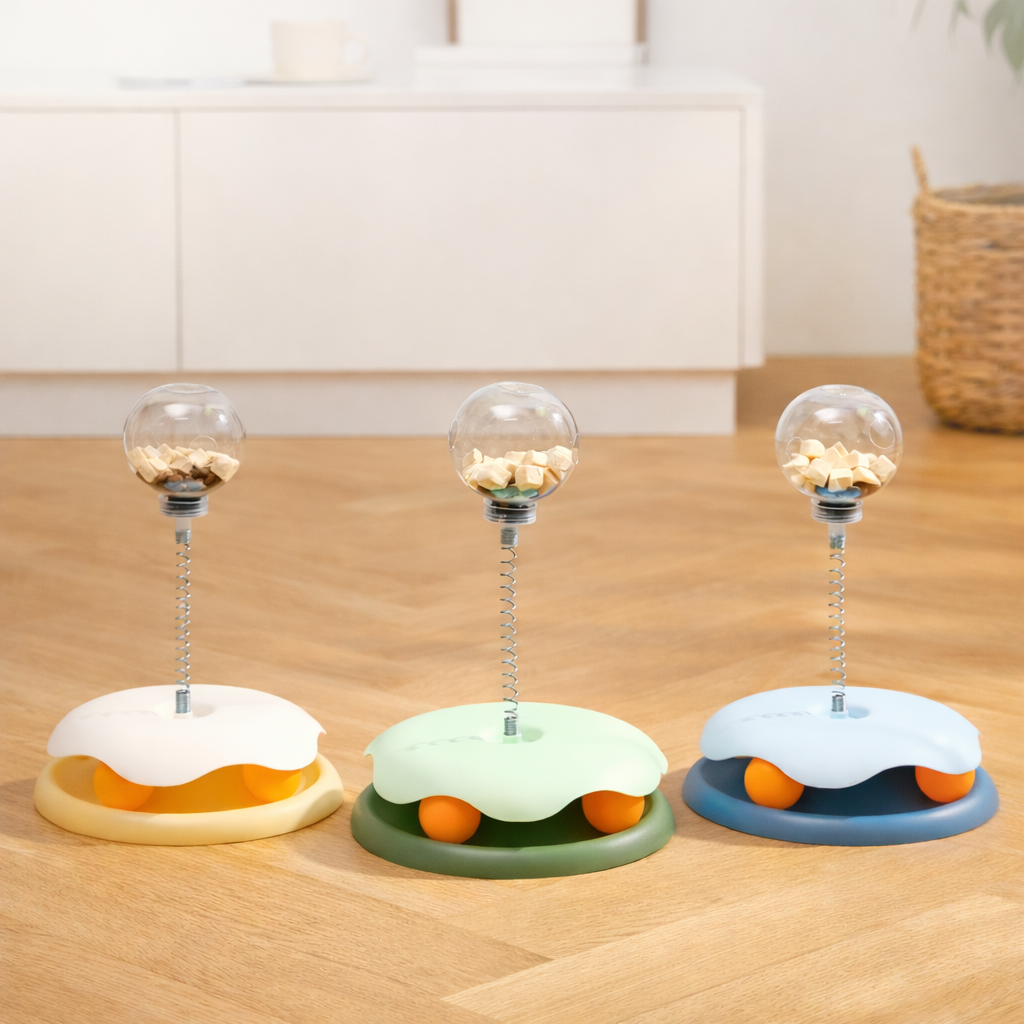 Juguete Interactivo para Gatos con Dispensador de Snacks | Muelle Antiestrés | Sumblerzz