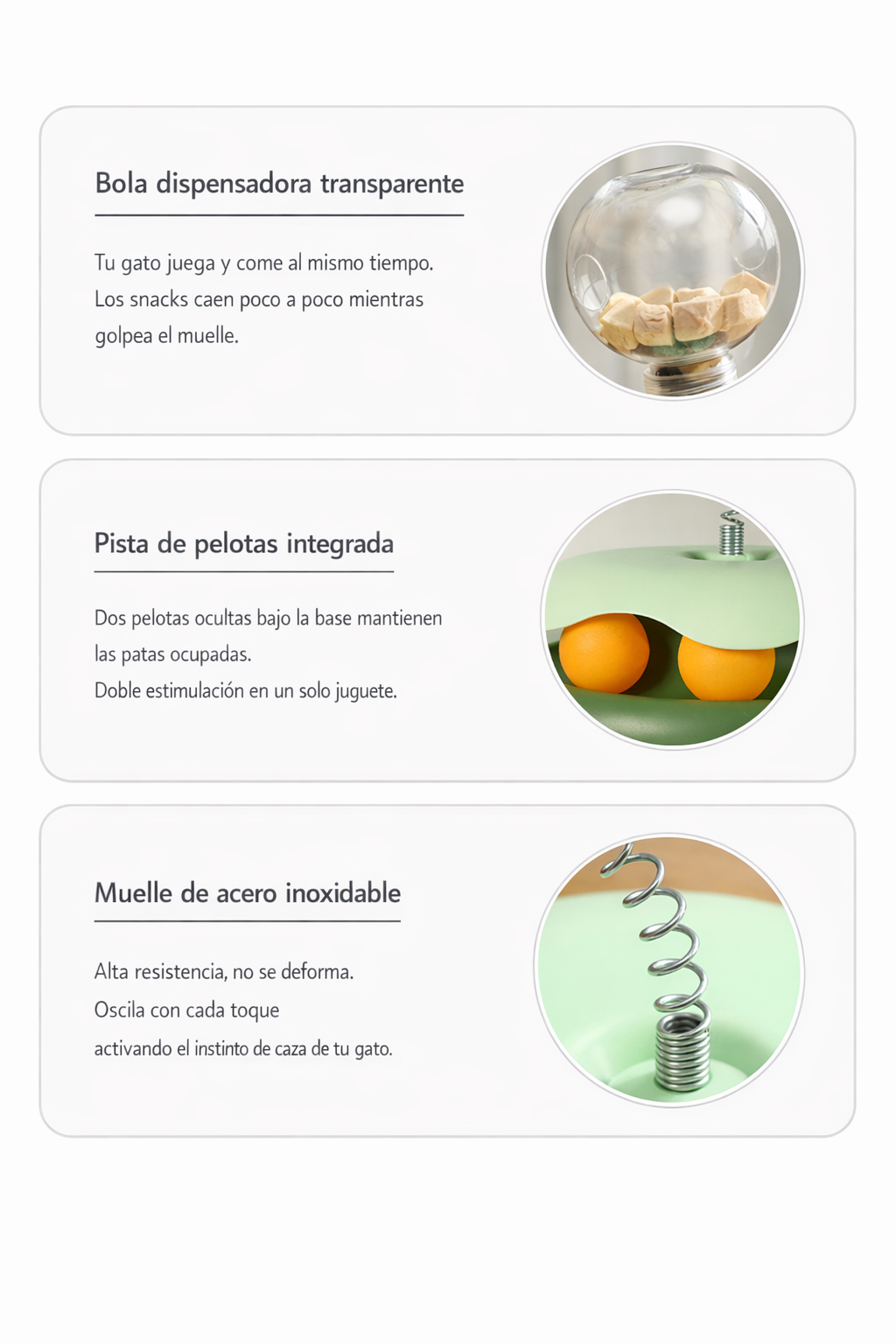 Juguete Interactivo para Gatos con Dispensador de Snacks | Muelle Antiestrés | Sumblerzz