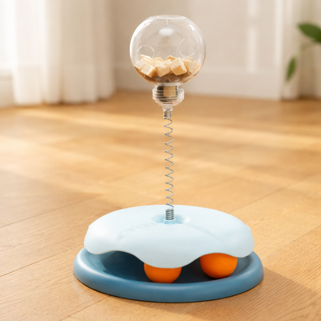 Juguete Interactivo para Gatos con Dispensador de Snacks | Muelle Antiestrés | Sumblerzz