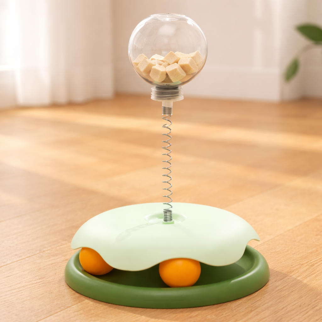 Juguete Interactivo para Gatos con Dispensador de Snacks | Muelle Antiestrés | Sumblerzz